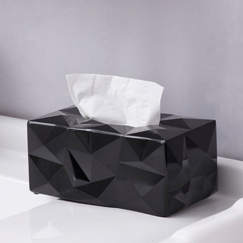 European and American ins tissue box paper box melamine household hotel living room creative coffee table desktop storage box wholesale(White) - Image 5