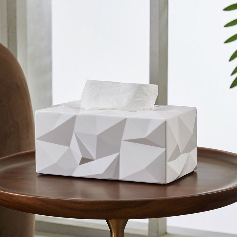 European and American ins tissue box paper box melamine household hotel living room creative coffee table desktop storage box wholesale(White) - Image 4