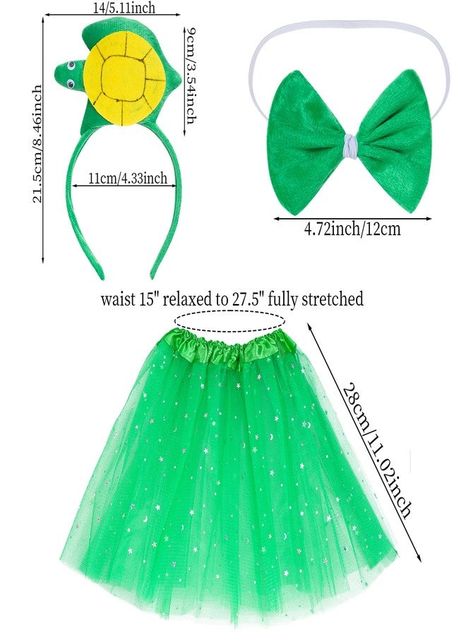 Dxhycc Animal Costume Tutu Set Green Turtle Ear Headband Bowtie Tail Skirt for Halloween Cosplay Party Dress Up - Image 2