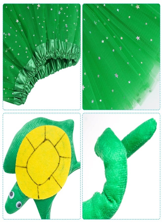 Dxhycc Animal Costume Tutu Set Green Turtle Ear Headband Bowtie Tail Skirt for Halloween Cosplay Party Dress Up - Image 3
