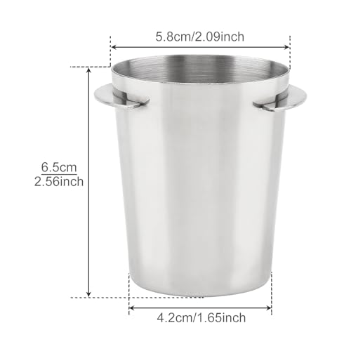 TQEONKL Coffee Dosing Cup 58mm, Stainless Steel Espresso Coffee Dosing Cup Espresso Coffee Machine Accessories, Coffee Powder Feeder Part Coffee Grinder Powder Cup Compatible with 58mm Portafilter - Image 4