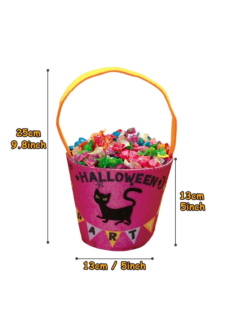 Halloween Candy Basket Tote, Halloween Pumpkin Candy Bag, Trick or Treat Bags, Non Woven Fabric, Reusable Gift Bags Party Bags for Kids Halloween Costume Party Halloween Party Favor Supplies - Image 4