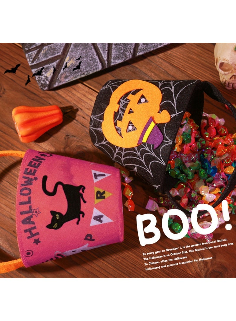 Halloween Candy Basket Tote, Halloween Pumpkin Candy Bag, Trick or Treat Bags, Non Woven Fabric, Reusable Gift Bags Party Bags for Kids Halloween Costume Party Halloween Party Favor Supplies - Image 2