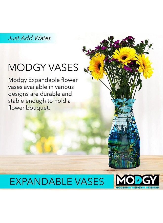MODGY مزهرية زهور قابلة للتوسيع من البلاستيك مزهريات زخرفية حديثة لزهور مركزية لتزيين طاولة الطعام غرفة المعيشة الحمام الزفاف المكتب تيفاني إيريس - Image 3