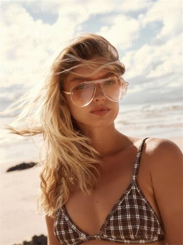 GUVIVI Oversized Aviator Sunglasses for Women Men 2026 70s Retro Gold Metal Sun Glasses Tangle Free Square Aviators - Image 2