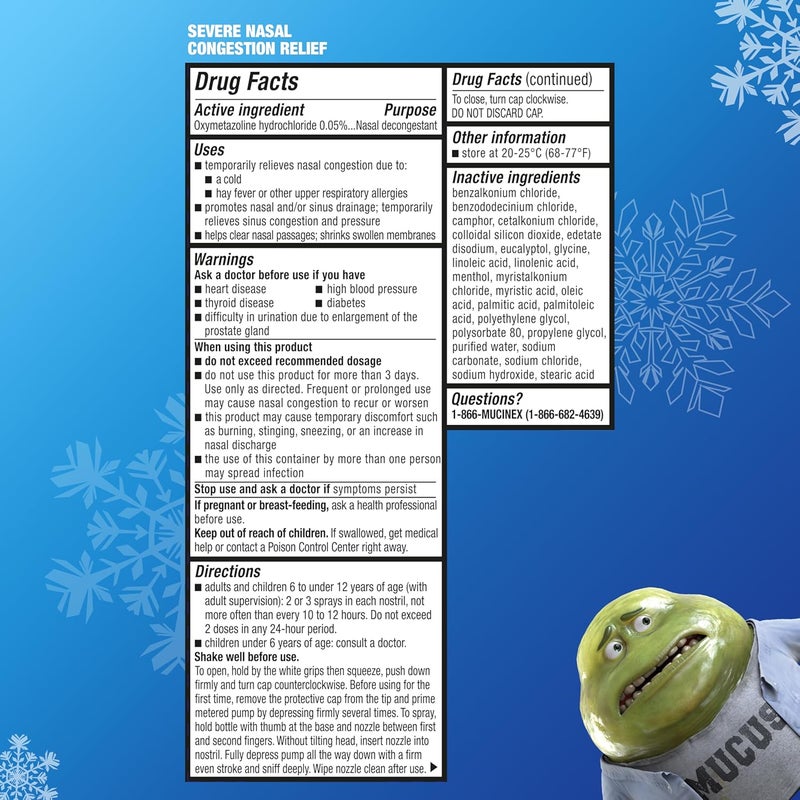 MUCINEX بخاخ أنف سينوس ماكس مزيل الاحتقان 12 ساعة دواء بدون وصفة طبية بخاخ أنف لتخفيف احتقان الجيوب الأنفية مزيلات احتقان الأنف للبالغين احتقان الجيوب الأنفية برودة المنثول 0.75 أونصة سائلة - Image 2
