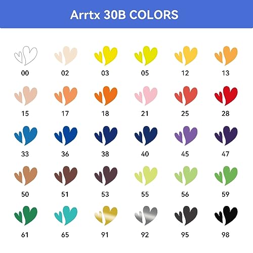 Arrtx Acrylic Paint Pens Basic Series 30B Colors,Brush Tip Acrylic Pens Markers for Rock Painting Wood Ceramic Glass Canvas Metal Plastic Fabric Stone and DIY Project - Image 4