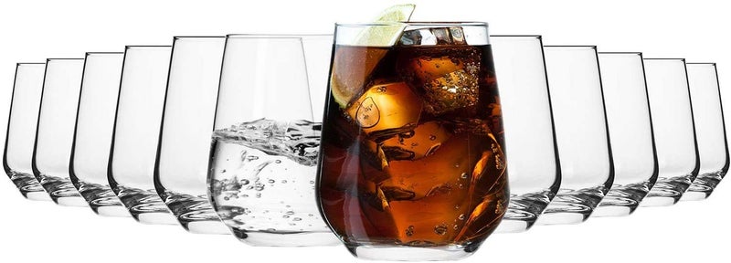 Krosno Water Drinking Glasses Set Trend for Home  Juice Scotch Tumbler  Set of 12  400 ML  Splendour Collection  Perfect for Home Restaurants and Parties  Dishwasher Safe  Made in Europe