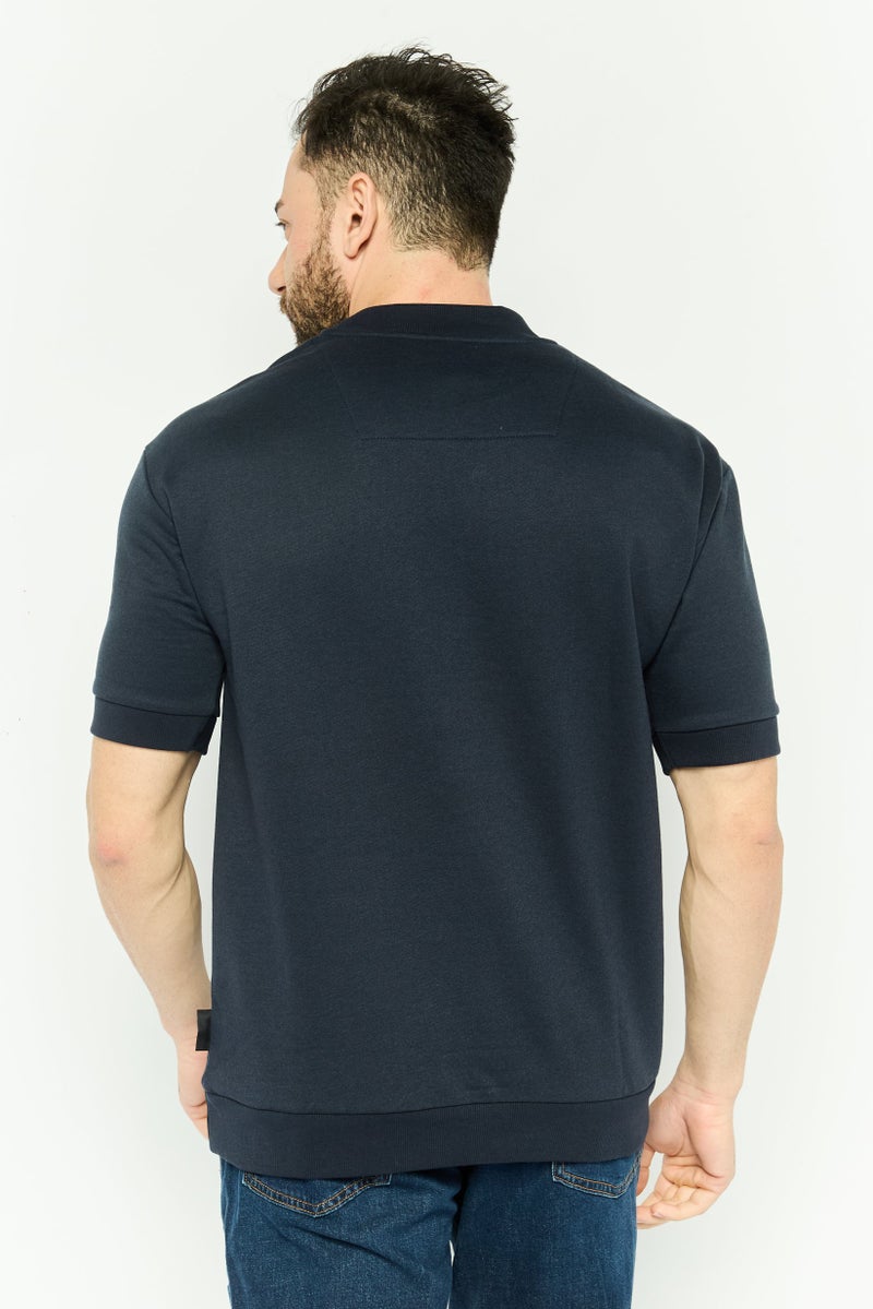 Threadbare Men Crew Neck Short Sleeve Embroidered Logo T-Shirt, Navy - Image 4