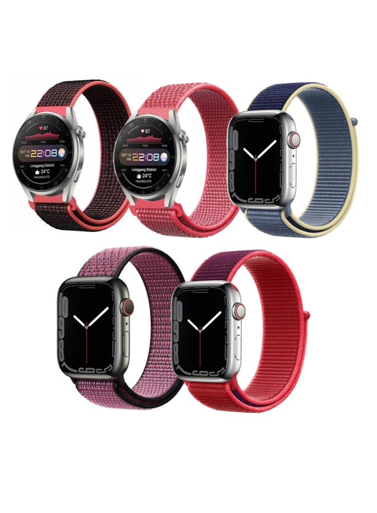 Perfii 5pcs Watchband Bundle Compatible with all Samsung, Huawei, Amazfit, Fitbit and Honor with 20mm band size - Image 1