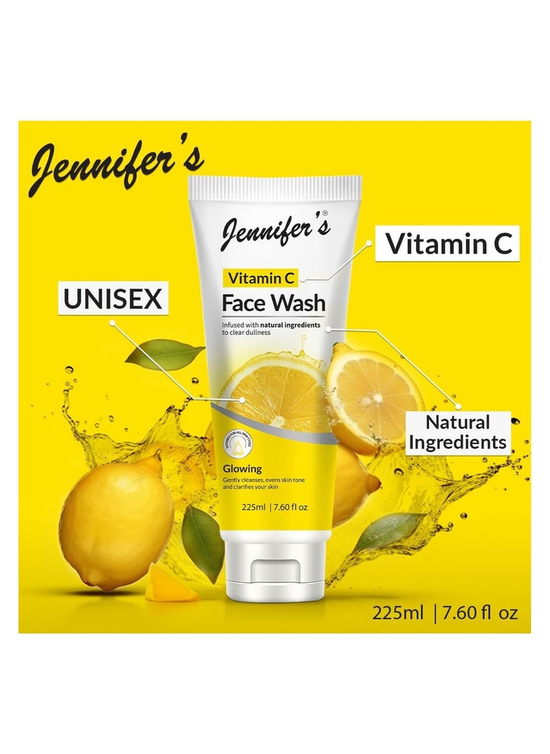 Jennifer's Jennifer's Face Wash Vitamin C Lemon 225 ML - Infused with natural extracts for clear dullness,Glowing,Gently Cleanses,evens skin tone and clarifies your skin,all skin type  - Image 3
