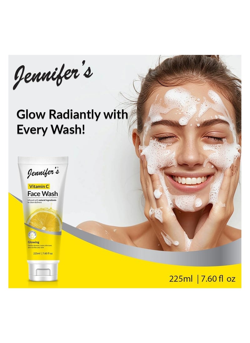 Jennifer's Jennifer's Face Wash Vitamin C Lemon 225 ML - Infused with natural extracts for clear dullness,Glowing,Gently Cleanses,evens skin tone and clarifies your skin,all skin type  - Image 4