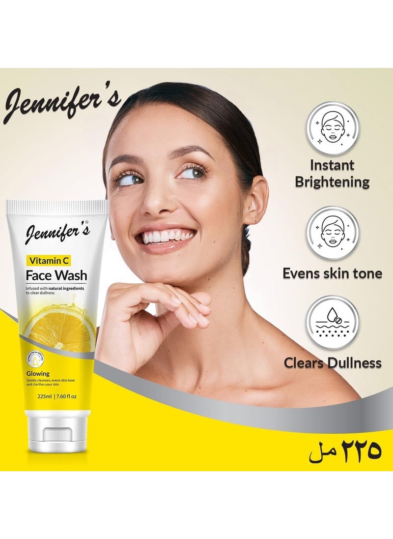 Jennifer's Face Wash Vitamin C Lemon 225 ML - Infused with natural extracts for clear dullness,Glowing,Gently Cleanses,evens skin tone and clarifies your skin,all skin type - pzsku/Z95DE09EAB7C2B5FE310FZ/45/_/1731054751/af12f763-14d8-4d2a-ac0b-ca35f2e984c9