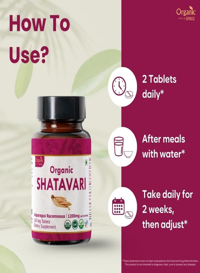 ORGANIC SPREE Shatavari 120 Tablets | Asparagus Racemosus (Shatavari) | USDA Organic Certified | Supports Women’s Health and Immune System* | Dietary Supplement 120tab - Image 3