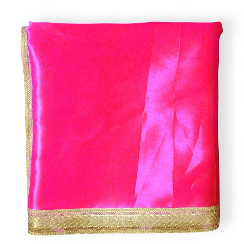 RMCG Traders Pooja Cloth for Mandir Pooja Cloth for Multipurpose Pooja Altar Cloth Pooja Satin Altar Pink Mandir Pooja Cloth for Home Temple Diwali Pooja Cloth Pooja Cloth Pink - Image 1