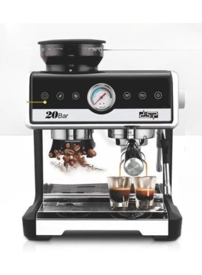 DSP KA3107 Espresso Coffee Maker 2.6L Water Tank | ULKA 20 Bar + 4 Bar.2250W - Image 1