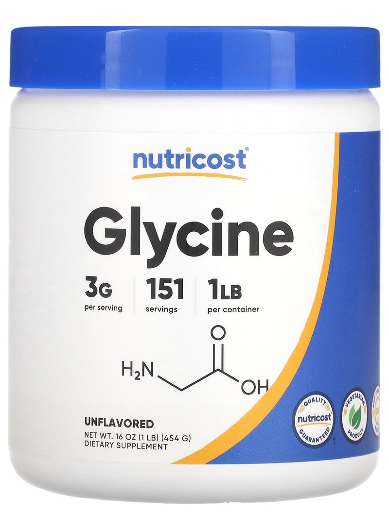 غليسين، بدون نكهة، 16 أونصة (454 غ)