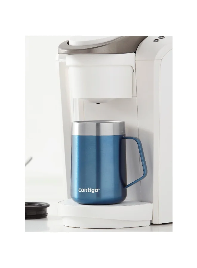 Contigo Stainless Steel Insulated Thermal Mug with Splash-Proof Lid and Handle Blue and Silver 420ml 2174675
