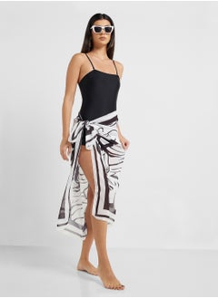 ELLA One Shoulder Ruffled Swimsuit & Beachsarong  - Image 1
