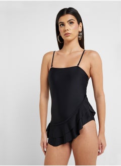 ELLA One Shoulder Ruffled Swimsuit & Beachsarong  - Image 3
