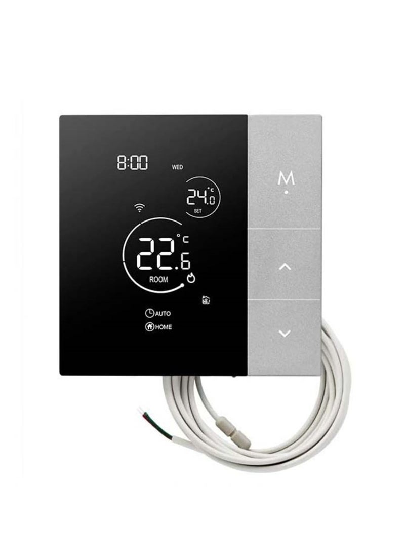 Smart Tuya WiFi Thermostat Voice Control Digital Programmable LCD Display Touchscreen Underfloor Heating Temperature Controller Digital Intelligent Wall Thermostat for Electric Heating Compatible - Image 1