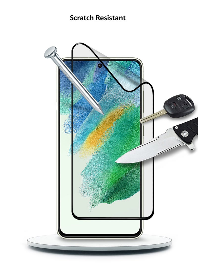 دبليو تيك واقي شاشة سيراميك غير لامع 9D لهاتف سامسونج جالاكسي2022  S21 FE 5G شفاف / أسود - Image 2