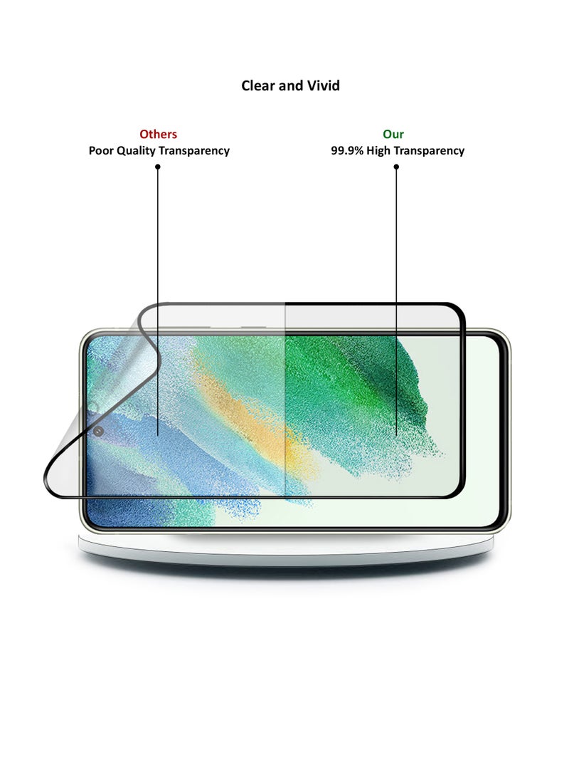 دبليو تيك واقي شاشة سيراميك غير لامع 9D لهاتف سامسونج جالاكسي2022  S21 FE 5G شفاف / أسود - Image 5