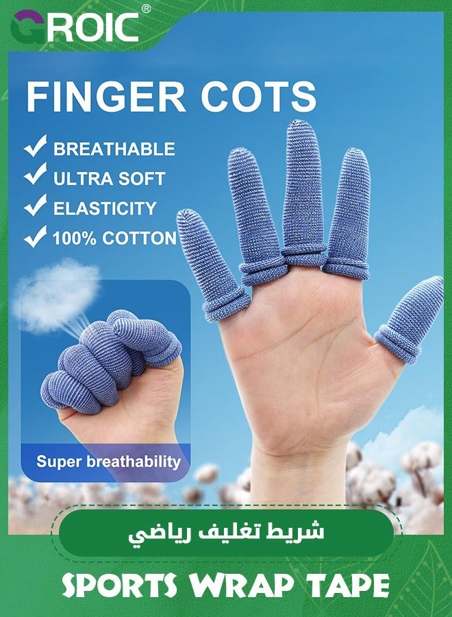 GROIC 10 Pcs Finger Cots,Finger Protectors for Tips, Breathable Bandages,Fitness Bandages,Finger Stall Work Kitchen Protection - Image 4