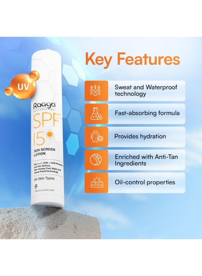 Raaga Professional SPF 15 Sunscreen Lotion For All Skin Type |55ml - Image 3