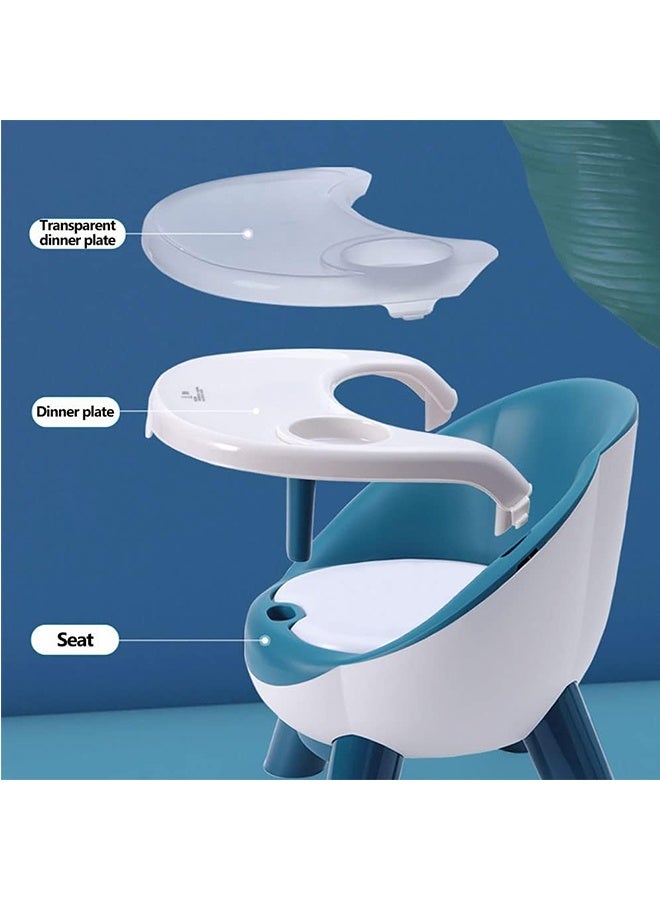 JCB CHIC Multi-function Baby Dining Chair，Baby Seats With Meal Tray, Adjustable Safety Belt and Squeaking Sound，Baby Feeding Chair Toddler Chair(blue) - Image 3