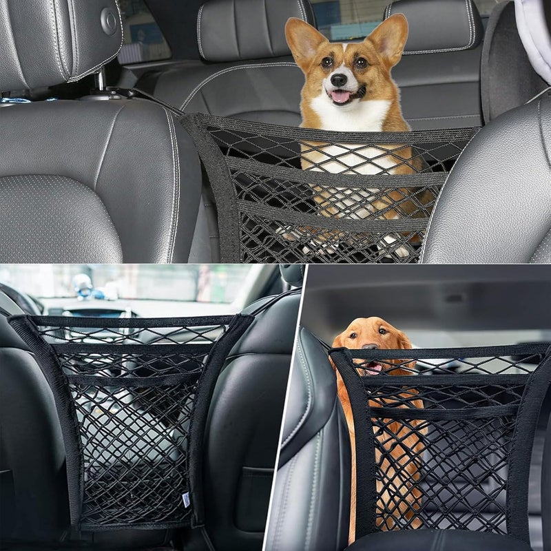 Rakiuty 3-Layer Car Storage Net and Pet Barrier Organizer - Image 4
