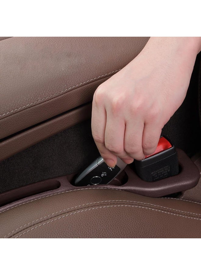 Relex 2 Pack Car Seat Gap Filler Organizer, New No Drop Seat Guard,Suitable for Most Cars and Trucks To Stop Things From Dropping (Brown) - Image 3