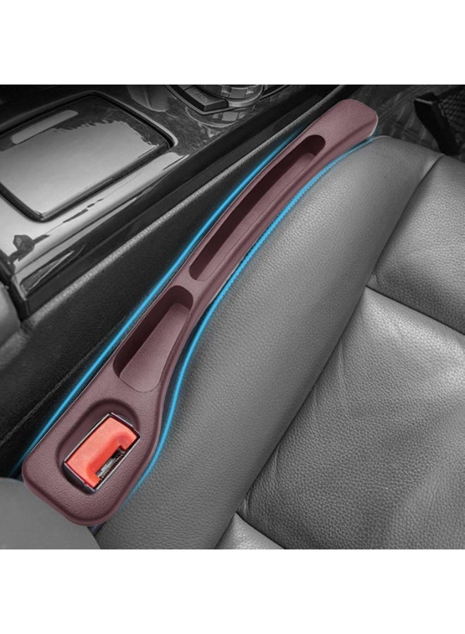 Relex 2 Pack Car Seat Gap Filler Organizer, New No Drop Seat Guard,Suitable for Most Cars and Trucks To Stop Things From Dropping (Brown) - Image 4