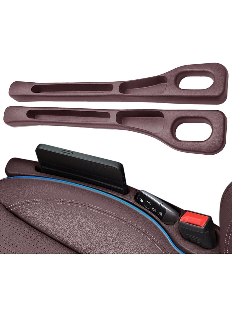 Relex 2 Pack Car Seat Gap Filler Organizer, New No Drop Seat Guard,Suitable for Most Cars and Trucks To Stop Things From Dropping (Brown) - Image 2
