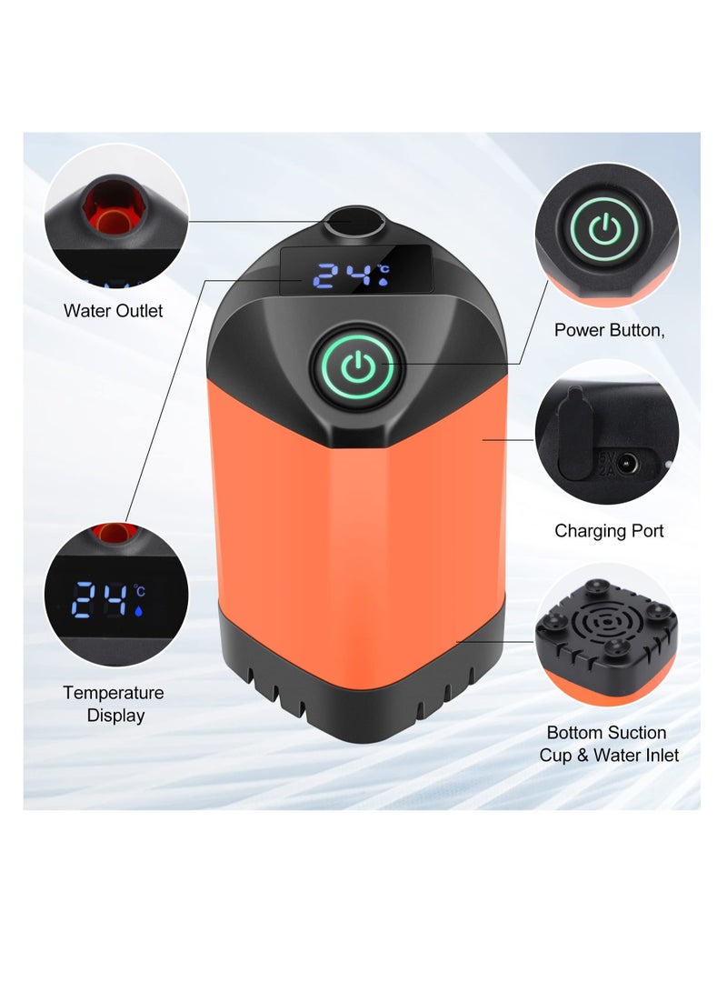 Portable Camping Showe Outdoor Camp Shower Pump Portable Shower for Camping Thickened 2 Meter-Long PVC Water Pipe for Camping Hiking Traveling (Orange)