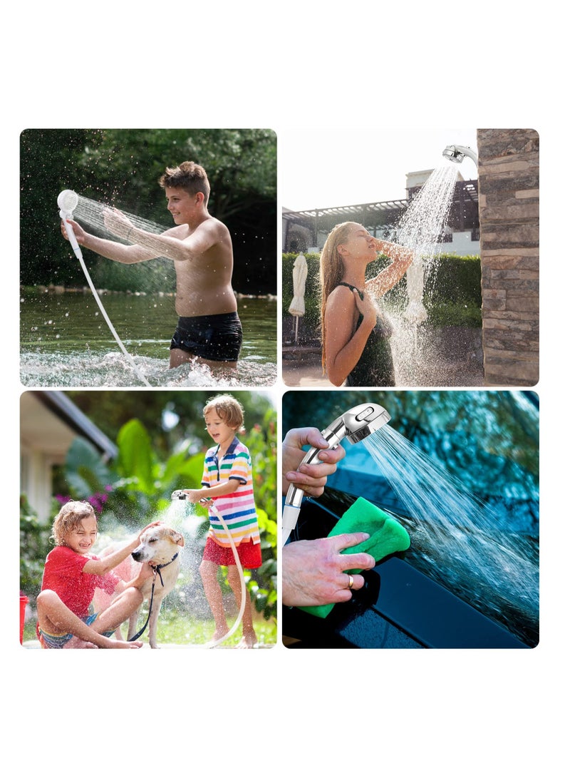 Portable Camping Showe Outdoor Camp Shower Pump Portable Shower for Camping Thickened 2 Meter-Long PVC Water Pipe for Camping Hiking Traveling (Orange)