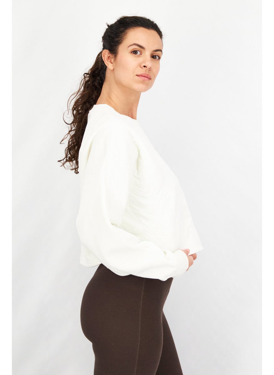 PUMA Women Sportswear Fit Long Sleeve Training Top, Off White  - Image 3