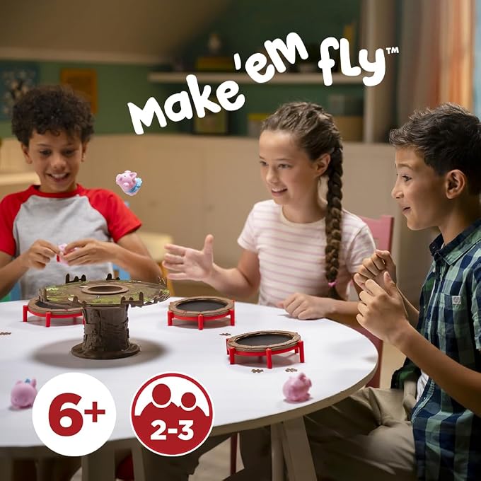PlayMonster Pigs on Trampolines Board Games for Family Night Hand-Eye-Coordination Game | Family Game, Kids Games, Multi-Player, Board Games for Family Night, Preschool Toys, Hand-Eye-Coordination Game - Image 2