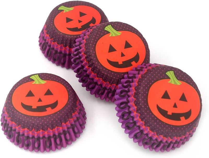 Mombake Halloween Cupcake Liners Standard Greaseproof Paper Baking Cups, 100-Count, Purple - Image 3
