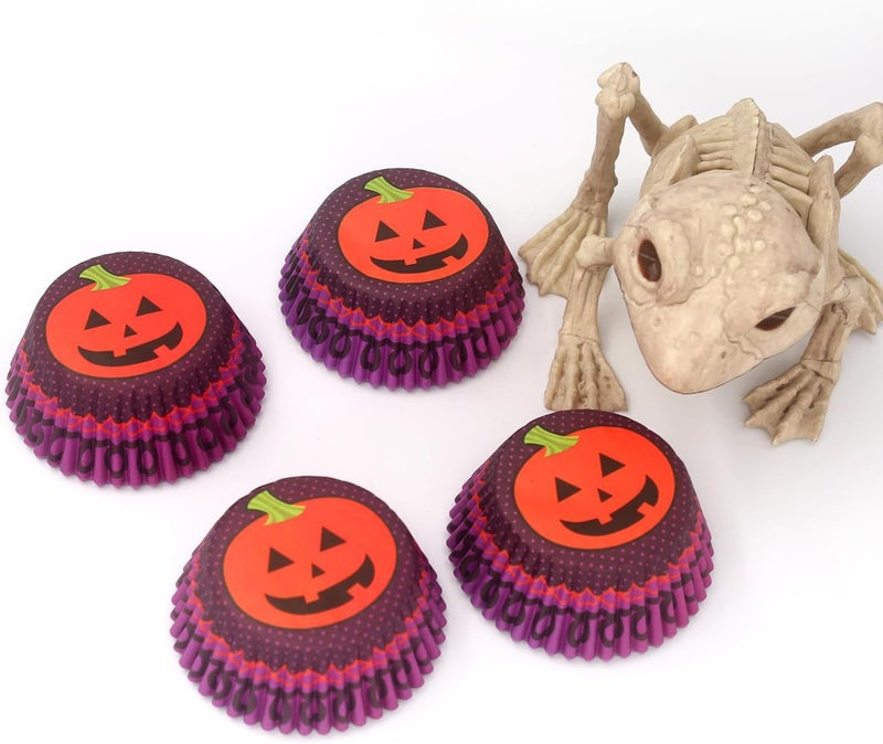 Mombake Halloween Cupcake Liners Standard Greaseproof Paper Baking Cups, 100-Count, Purple - Image 4