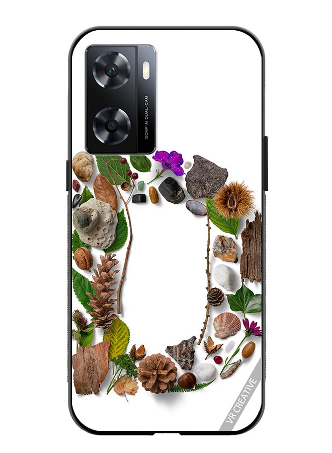 VR CREATIVE Protective Case Cover For Oppo A57/A77s Alphabet D Design Multicolour - Image 1