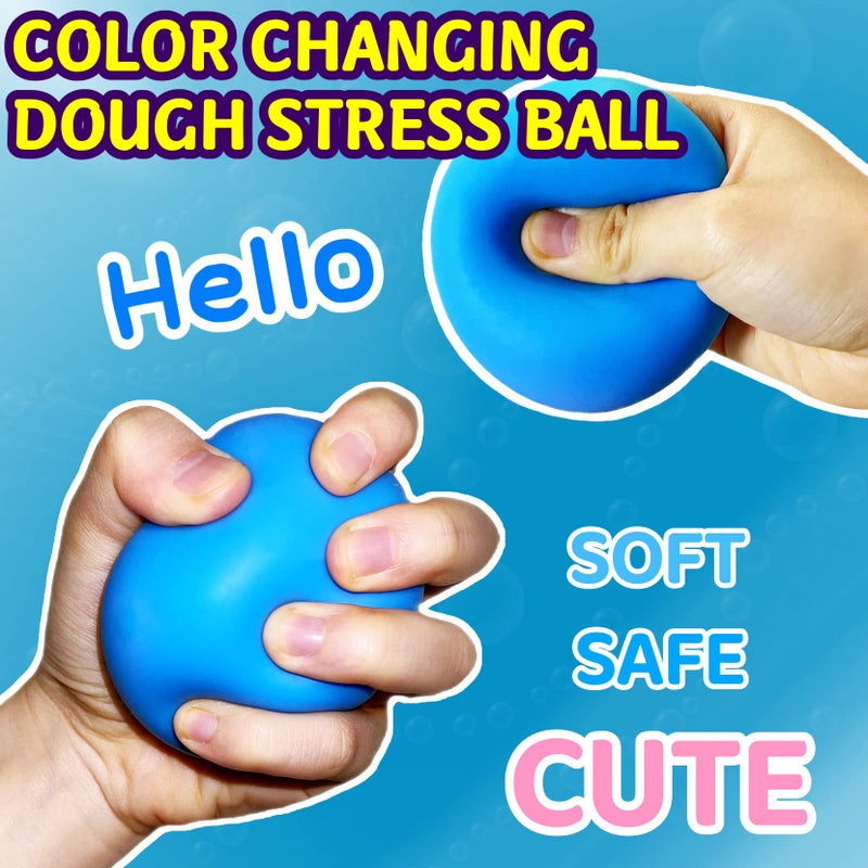 Kawaite Squishy Dough Stress Ball Squeeze Toy (1 Pack) Squishy Stress Balls for Kids and Adults, Funny and Soft Change Color Squeeze Ball, Squish Ball, Ideal for Anxiety Relief, Autism, ADHD (Blue) - Image 2