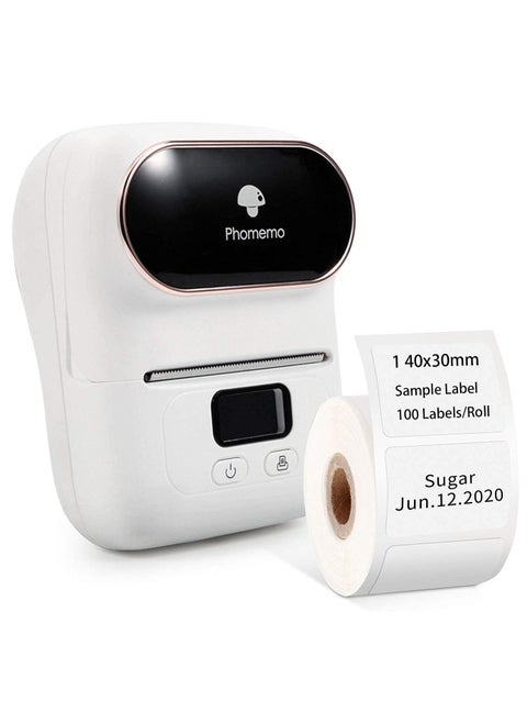 Barcode Printer Bluetooth Wireless Thermal Label Maker 3 Inch Mini Printer High-Speed Printing Multiple Connections Easy Carrying Compatible with PC Android and iOS