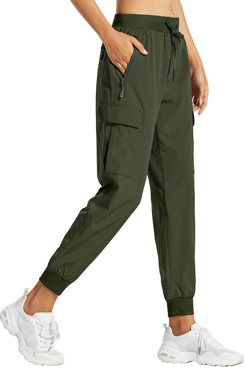 Libin Women's Cargo Joggers Lightweight Quick Dry Hiking Pants Athletic Lounge Casual Travel, Army Green XL - Image 1