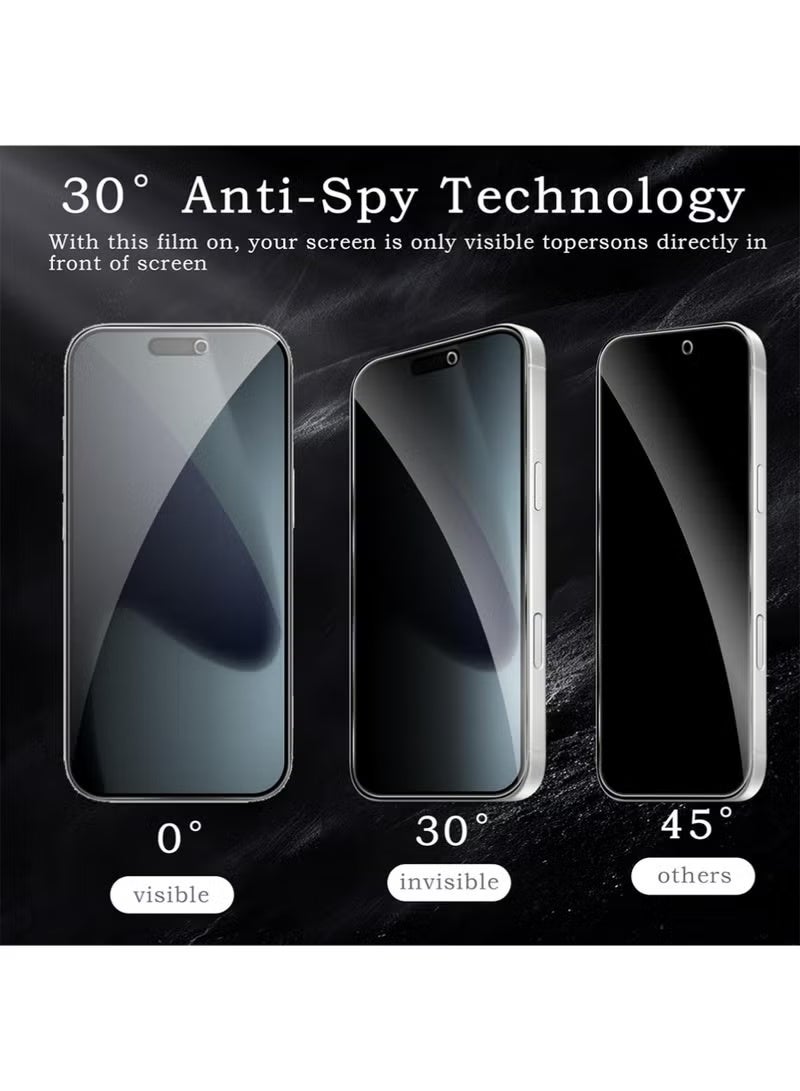 JAJEEK [2+2 Pack] iPhone 17 Pro Max Privacy Screen Protector, Anti-Spy Tempered Glass with Camera Lens Protector, 9H Hardness, Bubble-Free, Anti-Glare, Case-Friendly - Image 4