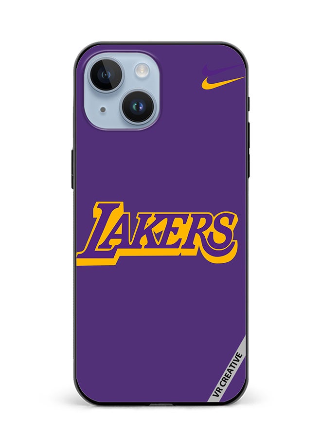 VR CREATIVE Protective Case Cover For Apple iPhone 15 Lakers Purple Design Multicolour - Image 1