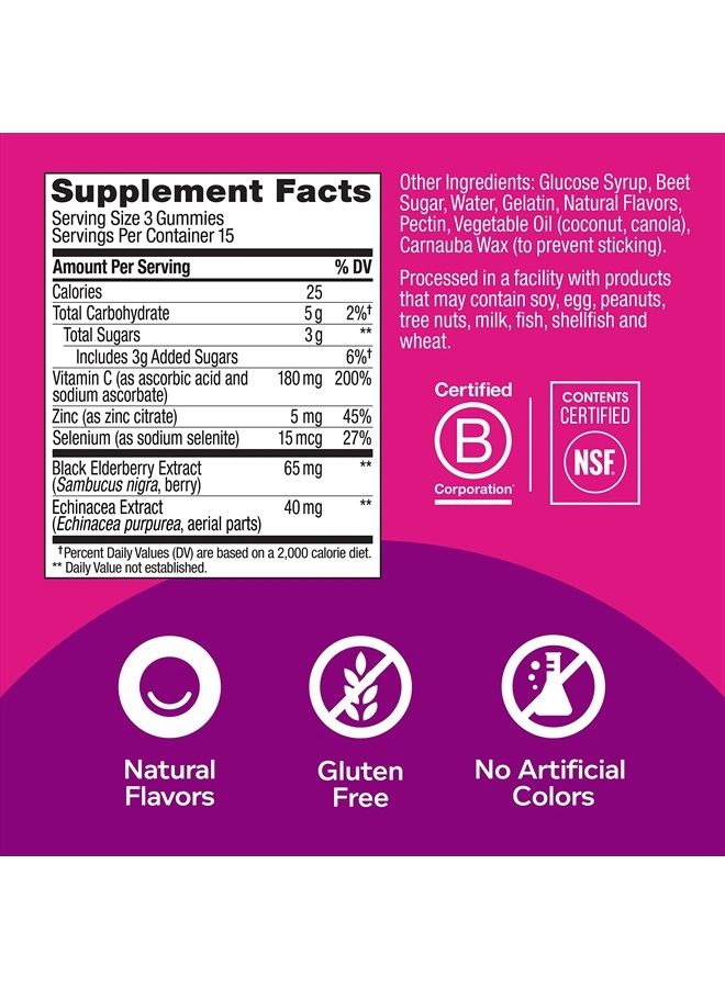 Olly Gummy Active Immunity+Elderberry, 45 Gummies (1 Pack), Berry Flavor - Image 4