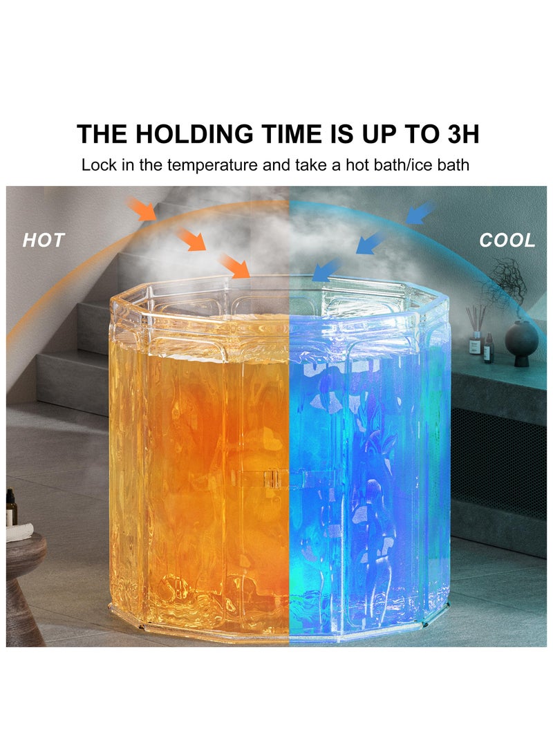 MIXDE Portable Foldable Ice Bath Tub for Athletes Fast Muscle Recovery Cold Water Therapy Ice Plunge Tub Suitable for Home Outdoors Gyms Large Capacity Quick Opening without Installation - Image 3