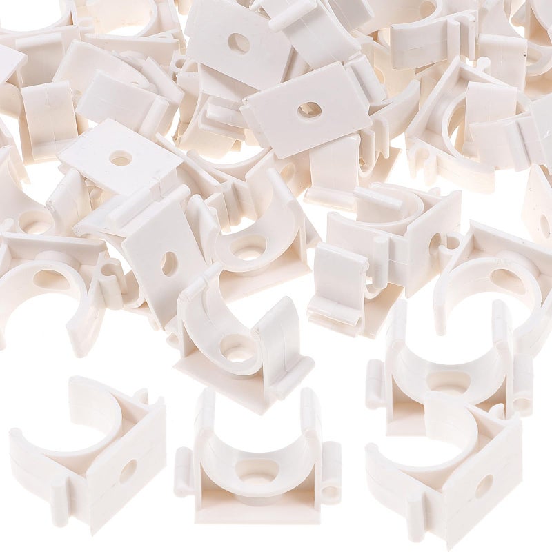 60Pcs PVC U Shaped Pipe Clamps For 20Mm Water Supply Tubing With Plastic Support Base - Image 2