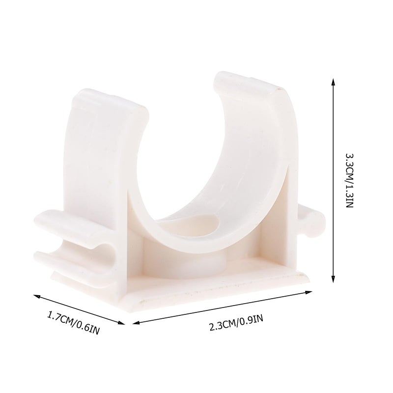 60Pcs PVC U Shaped Pipe Clamps For 20Mm Water Supply Tubing With Plastic Support Base - Image 3
